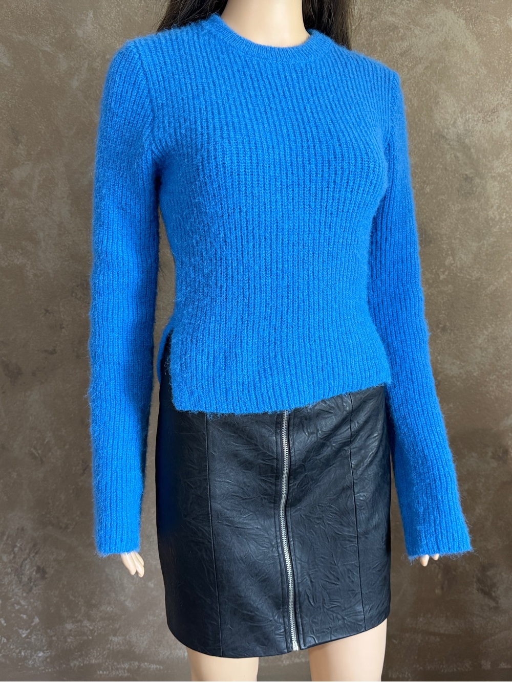 Cerulean Blue Knit Sweater ZARA Crewneck Sweater Devil Wear Prada Color  Sz L